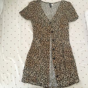 Leopard print button down dress